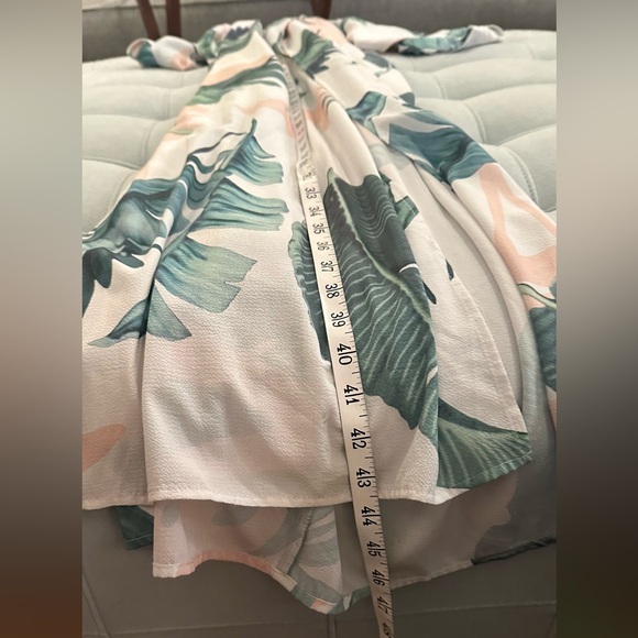 L’ATISTE by Amy Palm Print Maxi Dress Jumpsuit Size Small - Picture 15 of 16